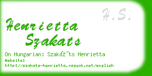 henrietta szakats business card